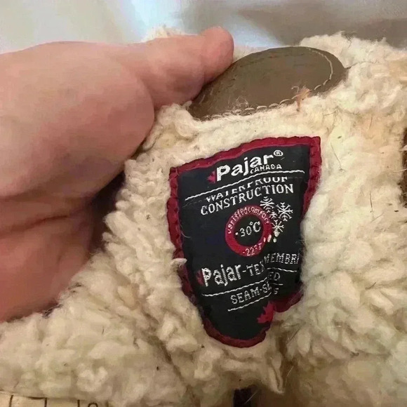 Pajar Alina Cognac Faux Fur Brown Leather Winter Boots Womens Sz US 7- 7.5 EU 38 - Picture 7 of 11